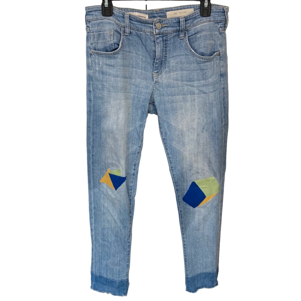 Pilcro and The Letterpress Patchwork Jeans with Raw Hem